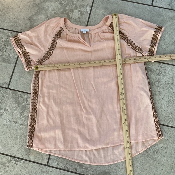 J.Jill Peach Embroidered Linen Top - Picture 5 of 8